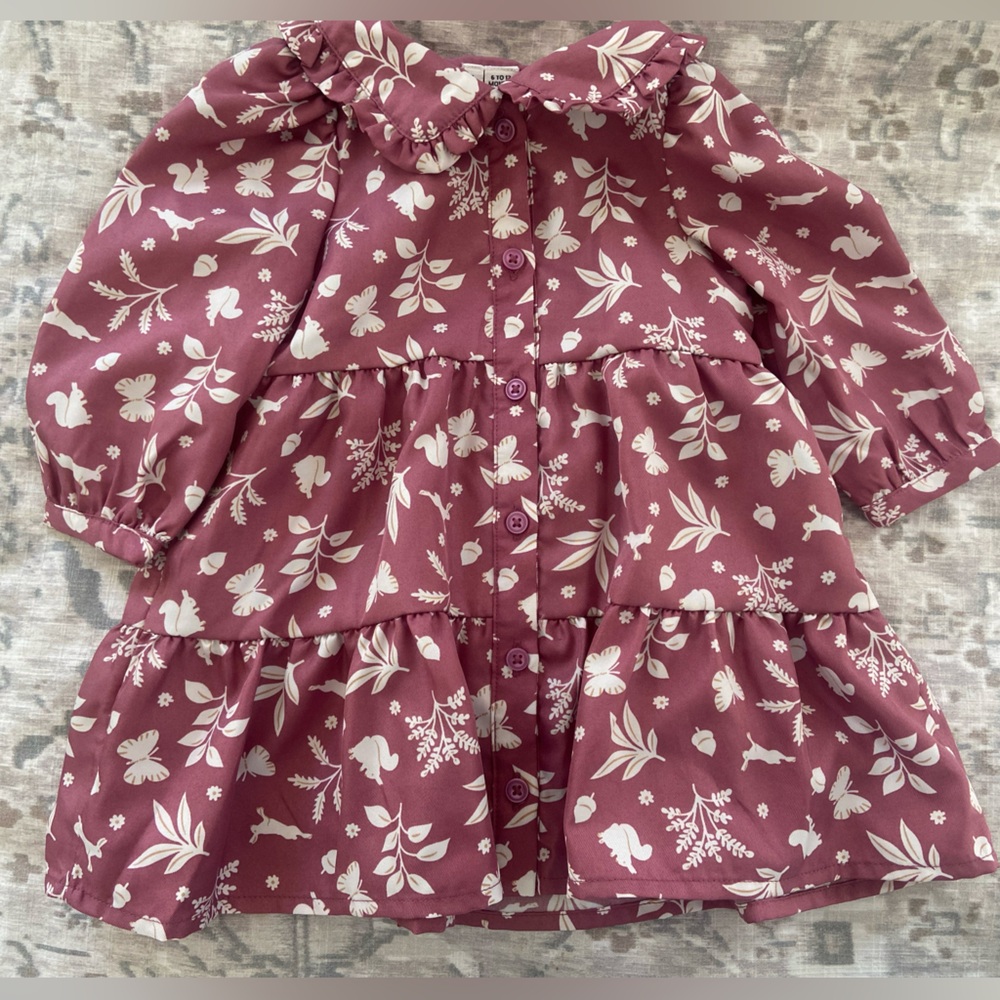Janie and Jack Autumn Floral Ruffle Collar Dress